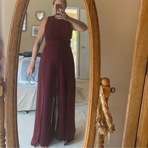 Jumpsuit! Looks like a gown from back with sheer